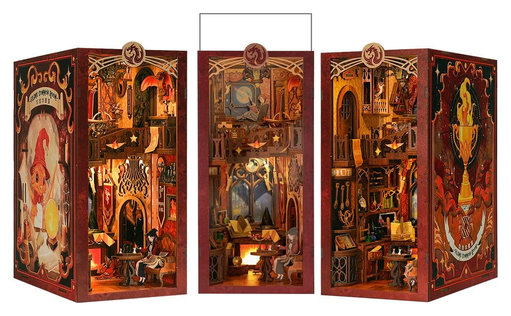 Flame Common Room - DIY Book Nook Kit cu LED [5]