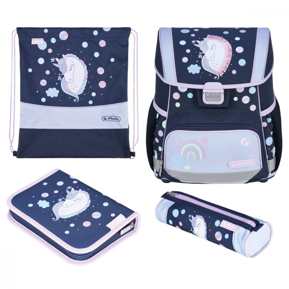 Ghiozdan ergonomic echipat copii, design Unicorn Herlitz [1]