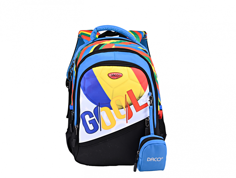 Ghiozdan Scoala DACO 38 cm – Rosu, Galben si Albastru [1]