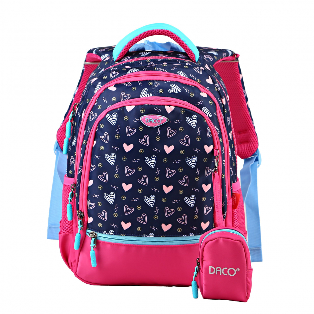 Ghiozdan Scoala Girl DACO 38 cm – Model Inimioare [1]