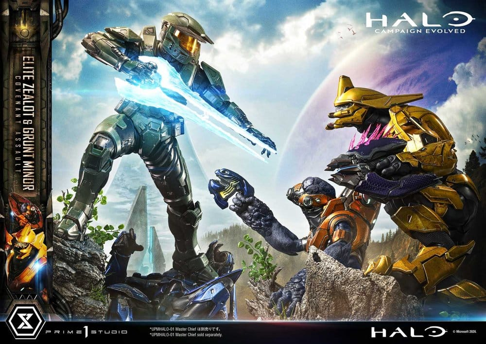 Halo: Campaign Evolved Ultimate Premium Masterline Series Statue 1/4 Elite Zealot & Grunt Minor: Covenant Assault 81 cm [16]