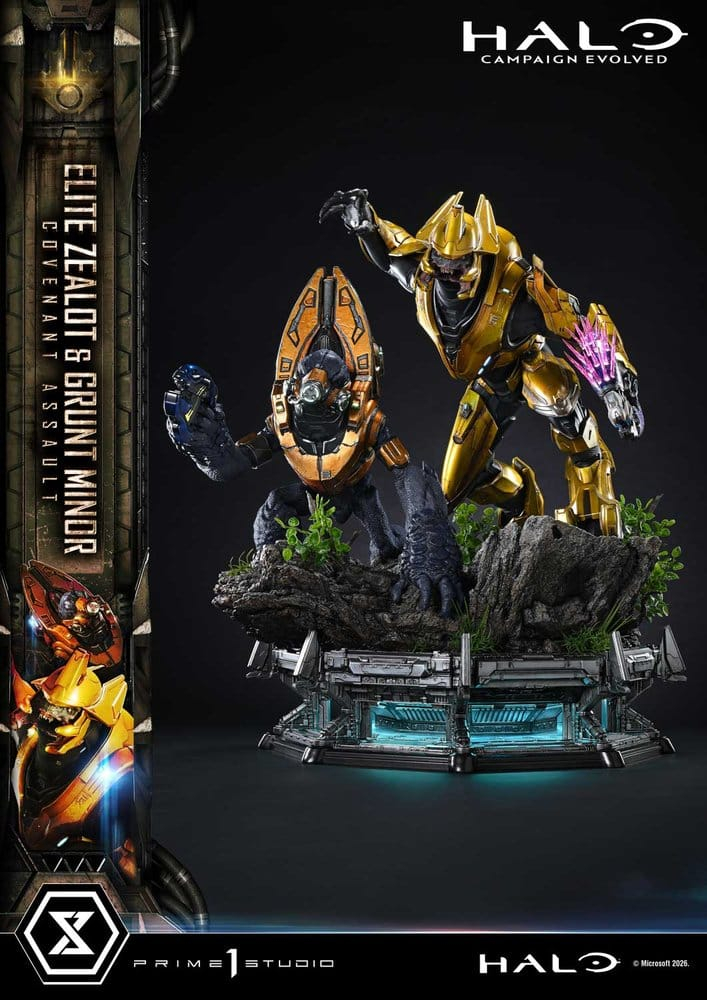 Halo: Campaign Evolved Ultimate Premium Masterline Series Statue 1/4 Elite Zealot & Grunt Minor: Covenant Assault Bonus Version 81 cm [10]