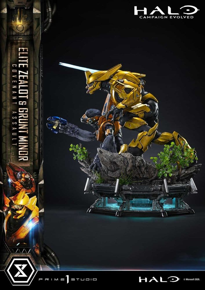 Halo: Campaign Evolved Ultimate Premium Masterline Series Statue 1/4 Elite Zealot & Grunt Minor: Covenant Assault Bonus Version 81 cm [13]