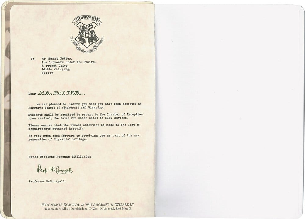 Harry Potter Hardcover Notebook Hogwarts Letter 21 cm [4]