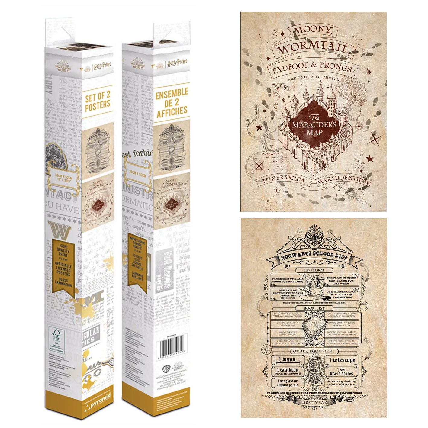 Harry Potter (Map And School List) Boxed Poster Set [1]