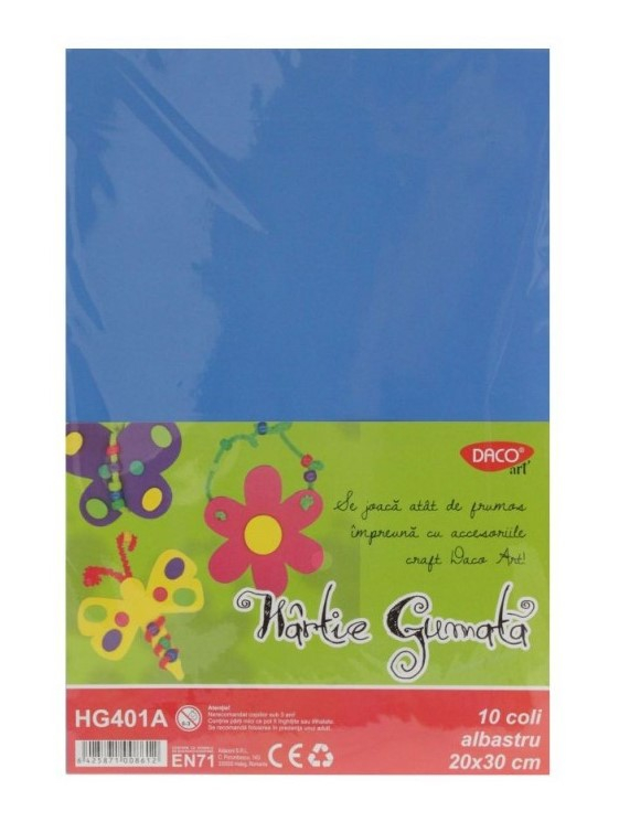Hartie gumata 10 coli Albastru DACO HG401A [1]