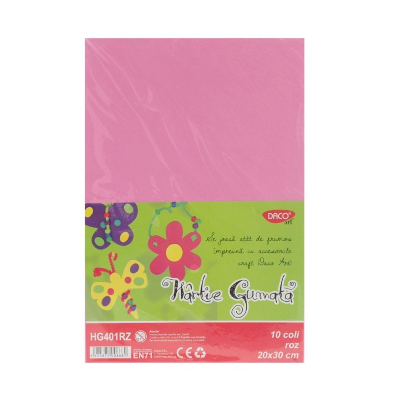 Hartie gumata 10 coli Roz DACO HG401RZ [1]