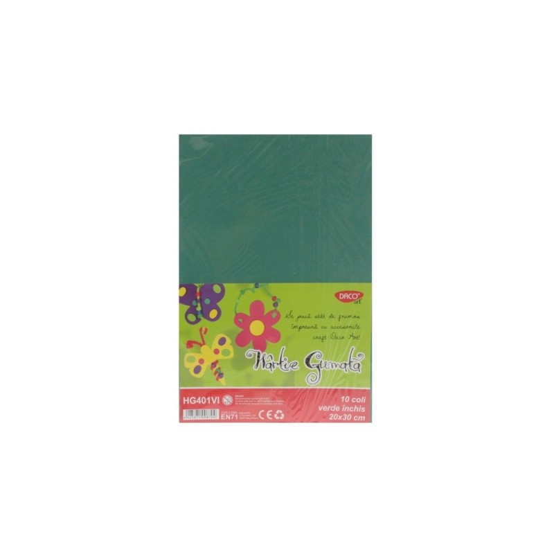Hartie gumata 10 coli Verde inchis DACO HG401VI [1]
