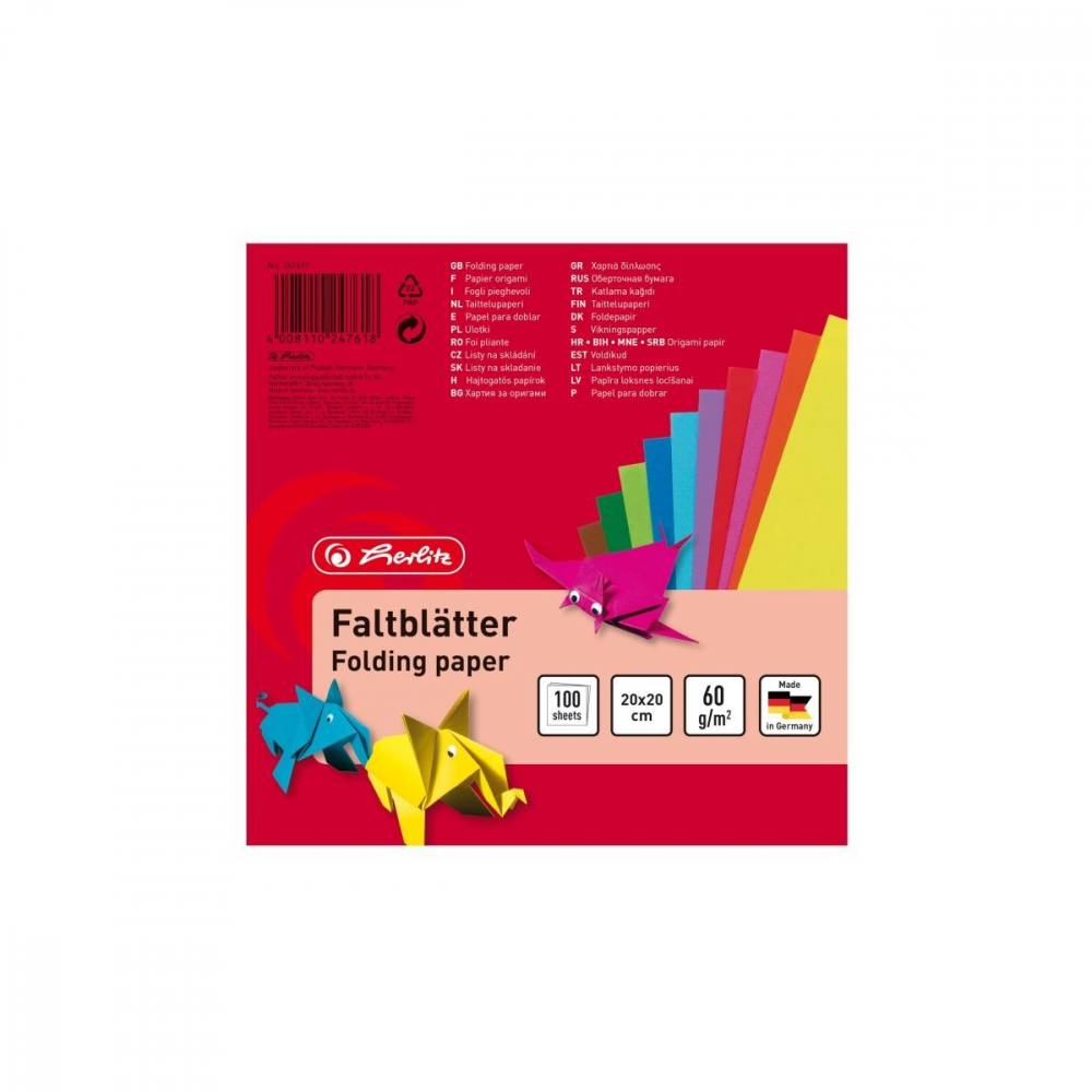 Hartie origami – set 100 file colorate, 20 x 20 cm, 60 g/mp [1]