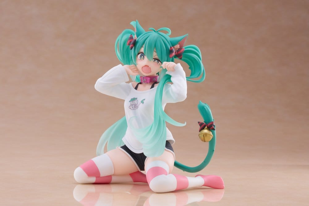 Hatsune Miku PVC Statue Desktop Cute Figure Hatsune Miku Cat Ear T-Shirt Ver. 13 cm [5]