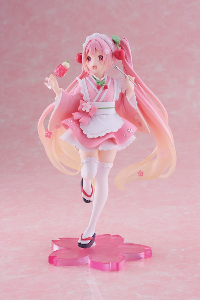 Hatsune Miku Sakura Miku Japanese Cafe Ver. Reissue PVC Statue Taito 18 cm [2]
