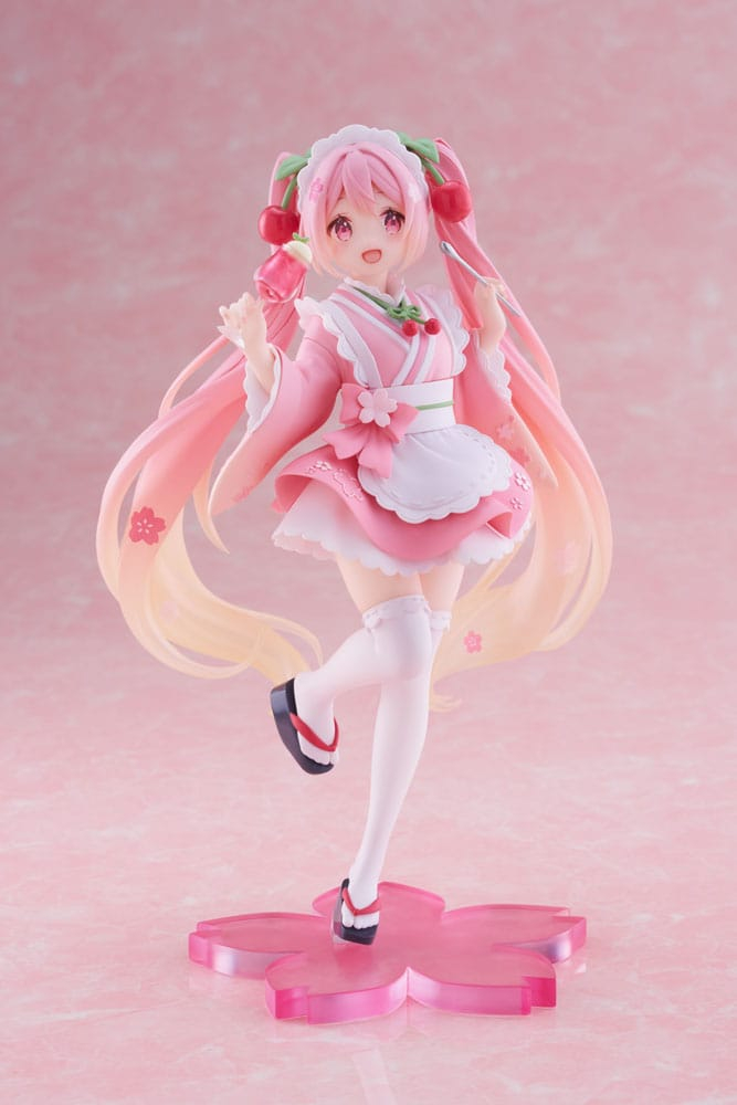 Hatsune Miku Sakura Miku Japanese Cafe Ver. Reissue PVC Statue Taito 18 cm [4]