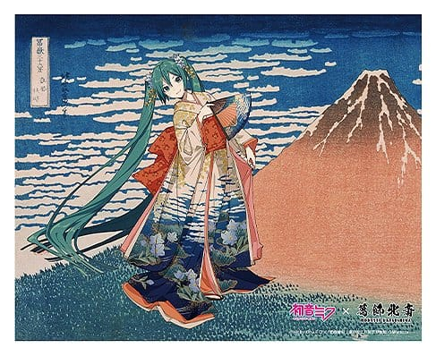 Hatsune Miku x Katsushika Hokusai iXima Canvas Art The Great Wave off Kanagawa/Fine Wind, Clear Morning 27 x 22 cm [2]