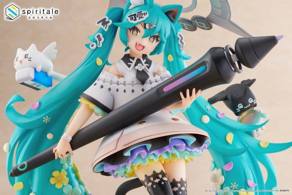 Hatsune Miku x Naoki Saito PVC Statue 1/7 My Figure Making! The Painter Ver. 34 cm [9]