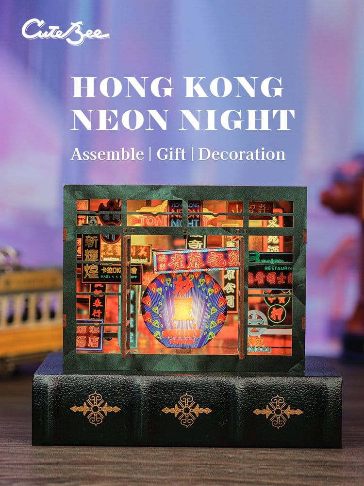 Hong Kong Neon Light - DIY Book Nook Kit cu LED [5]