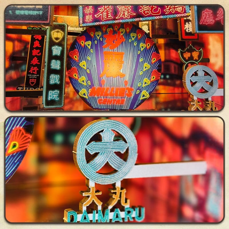 Hong Kong Neon Light - DIY Book Nook Kit cu LED [7]