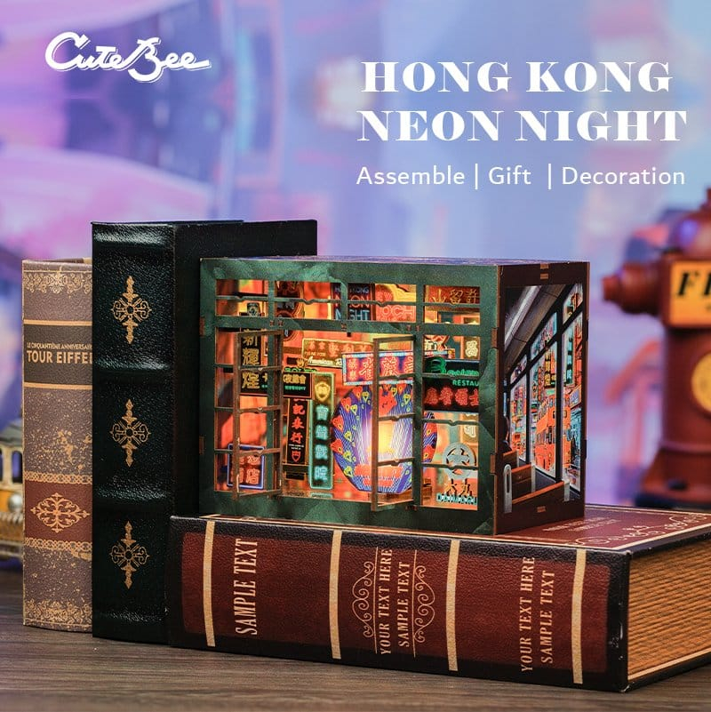 Hong Kong Neon Light - DIY Book Nook Kit cu LED [2]