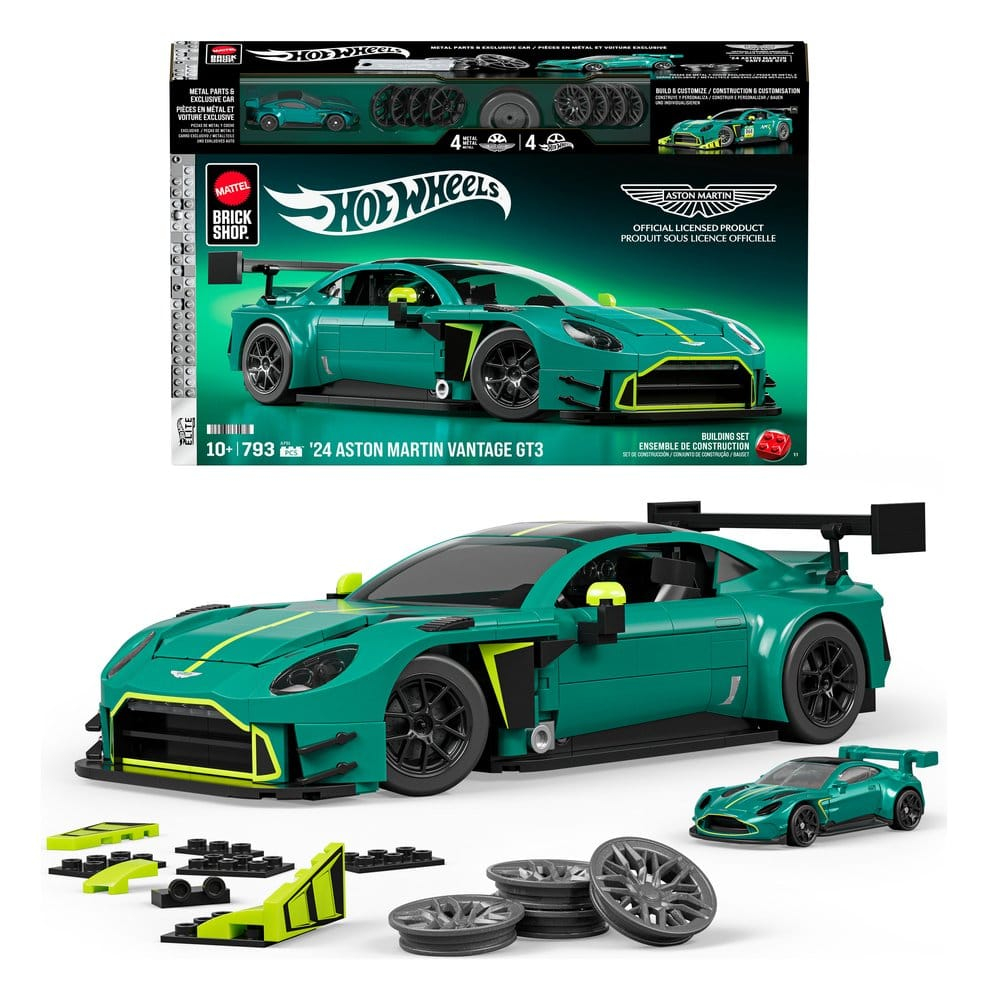 Hot Wheels Elite Mattel Brick Shop Building Set 1/16 '24 Aston Martin Vantage GT3 [8]