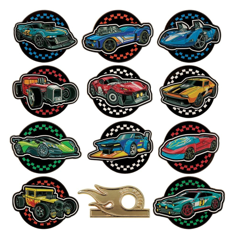 Hot Wheels Mystery Pin Badges Blind Box Display (12) [8]