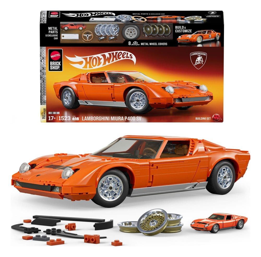 Hot Wheels Premium Mattel Brick Shop Building Set 1/12 Lamborghini Miura P400 SV [7]