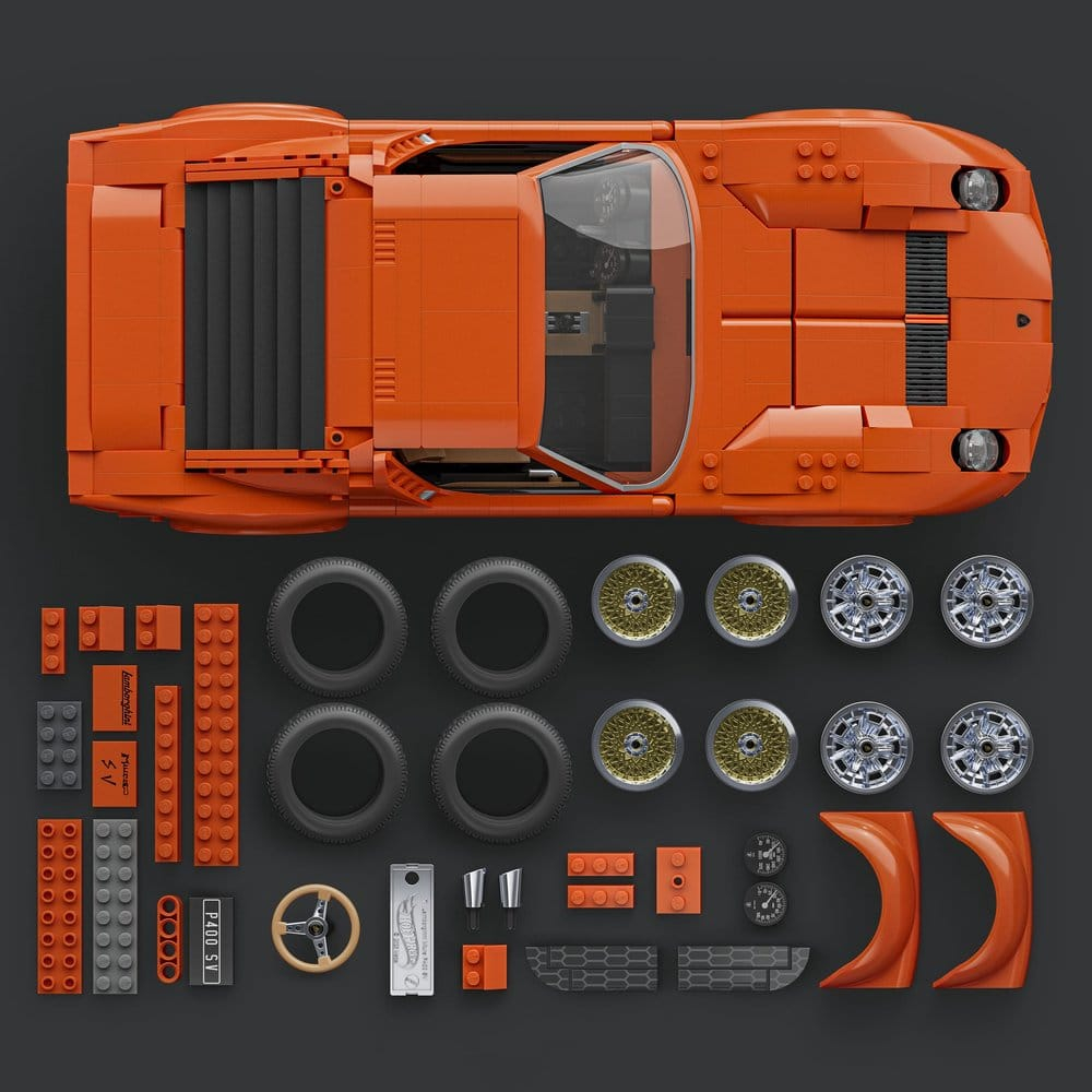 Hot Wheels Premium Mattel Brick Shop Building Set 1/12 Lamborghini Miura P400 SV [3]