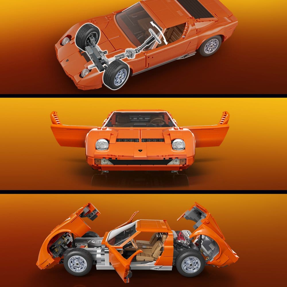 Hot Wheels Premium Mattel Brick Shop Building Set 1/12 Lamborghini Miura P400 SV [6]