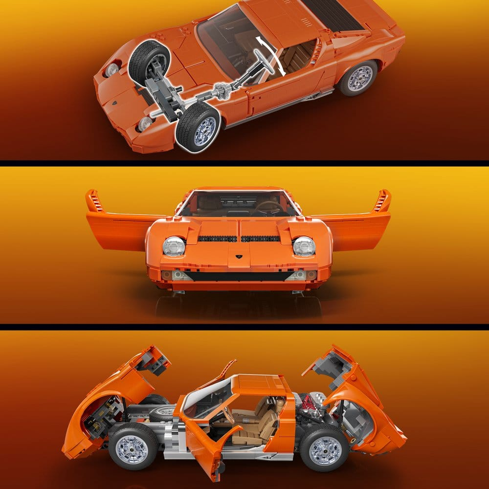 Hot Wheels Premium Mattel Brick Shop Building Set 1/12 Lamborghini Miura P400 SV [5]