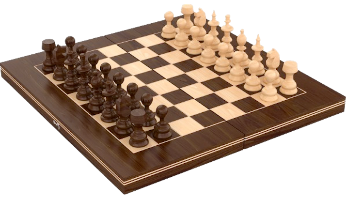 Joc 2 in 1 Sah si Table – Set din lemn masiv, 44 cm [1]