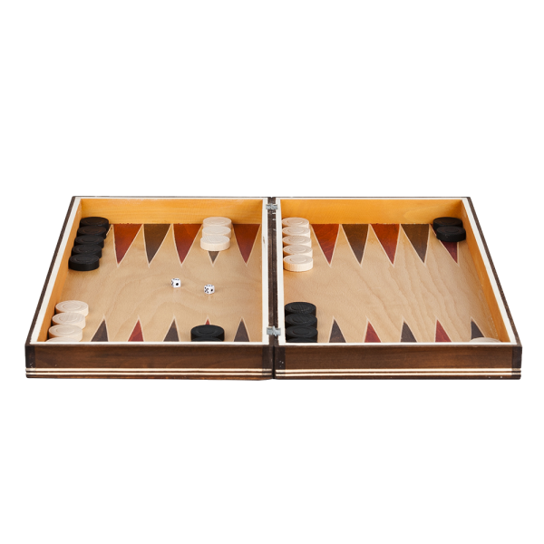 Joc 2 in 1 Sah si Table – Set mare din lemn masiv, 38 cm [2]