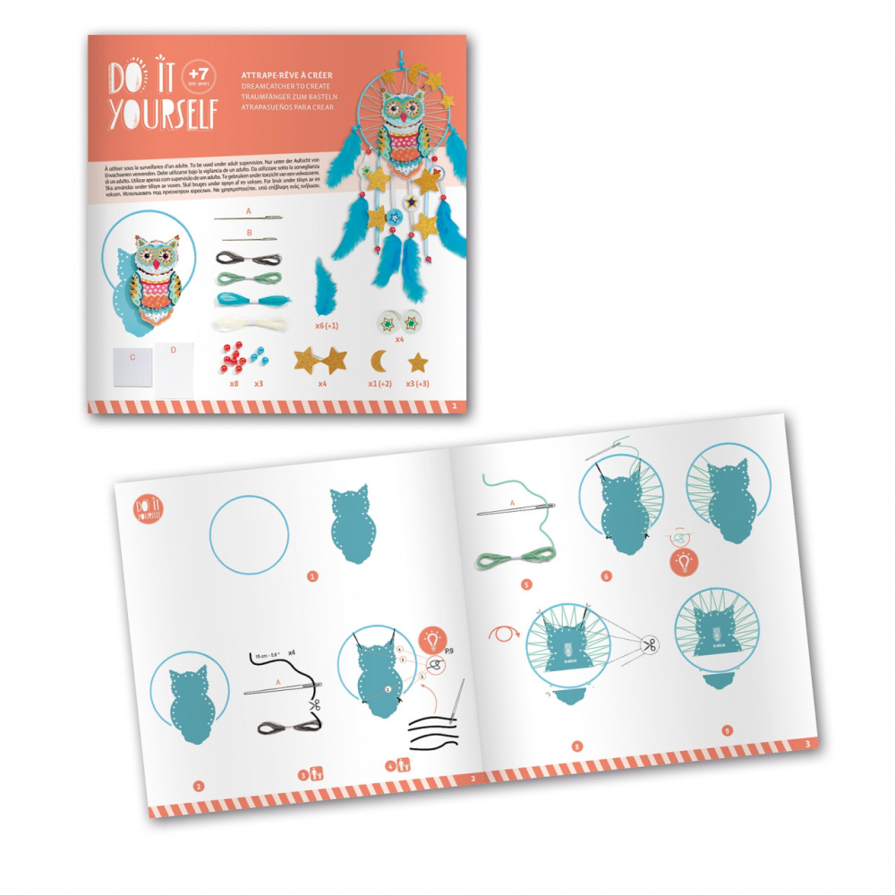 Joc creativ DIY Dreamcatcher bufnita, Djeco [3]