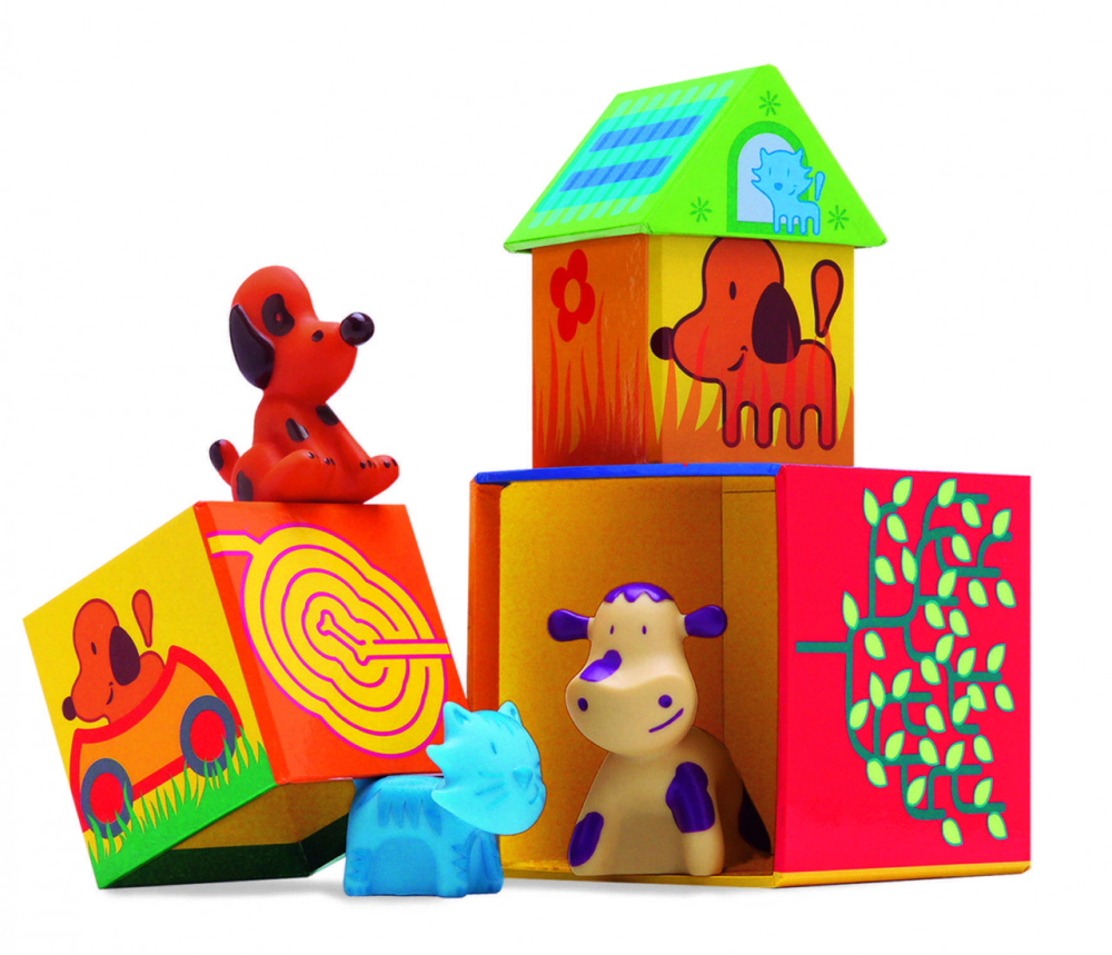 Joc de construit cu cuburi si animale Cubanimo, Djeco [3]