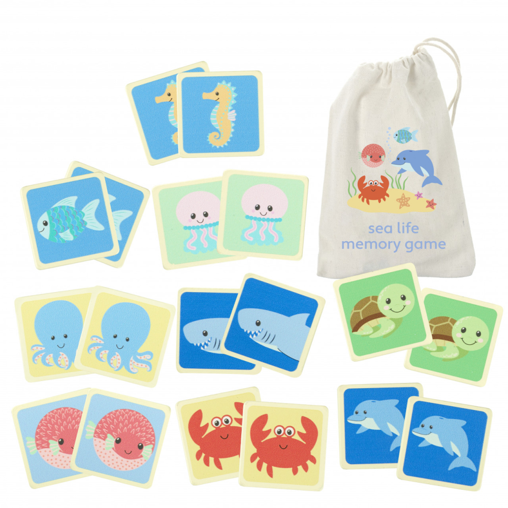 Joc de memorie din lemn cu vietatiile marii, Orange Tree Toys [1]