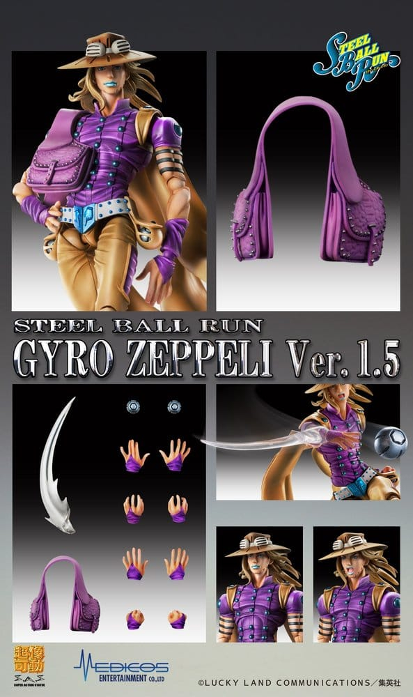 JoJo's Bizarre Adventure Part 7: Steel Ball Run Super Action Action Figure Chozokado Gyro Zeppeli Ver.1.5 16 cm [8]