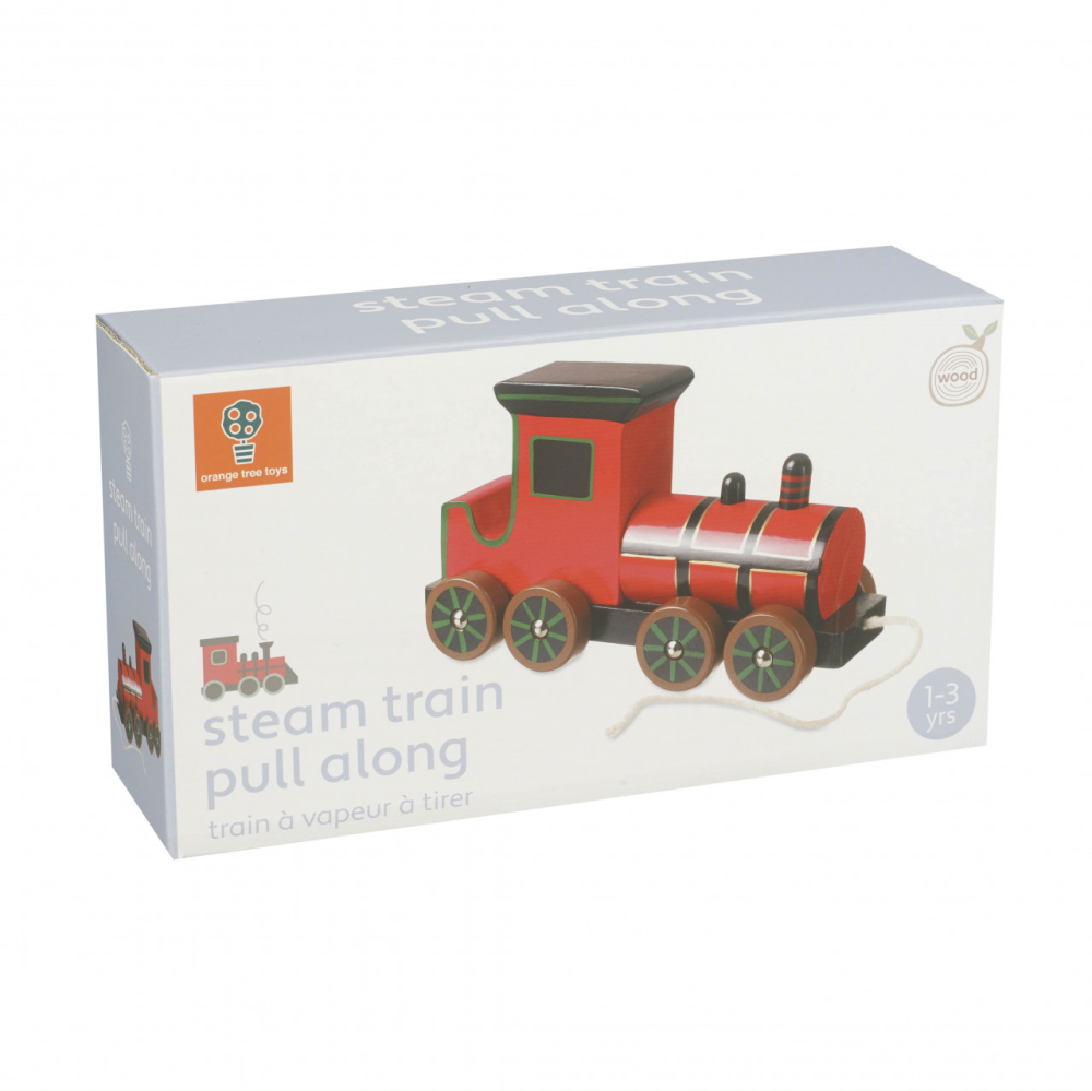 Jucarie de tras Locomotiva cu aburi, Orange Tree Toys [2]