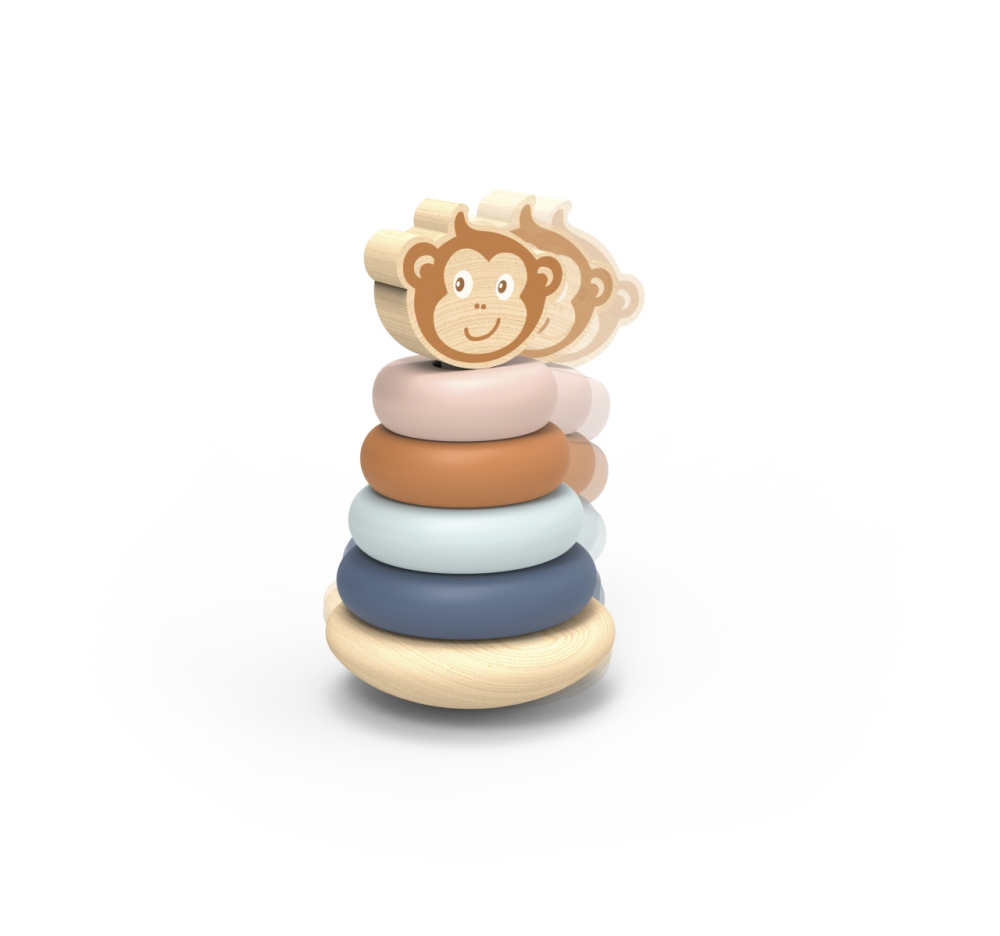 Jucarie din lemn pentru stivuire Roly-poly, Speedy Monkey [2]