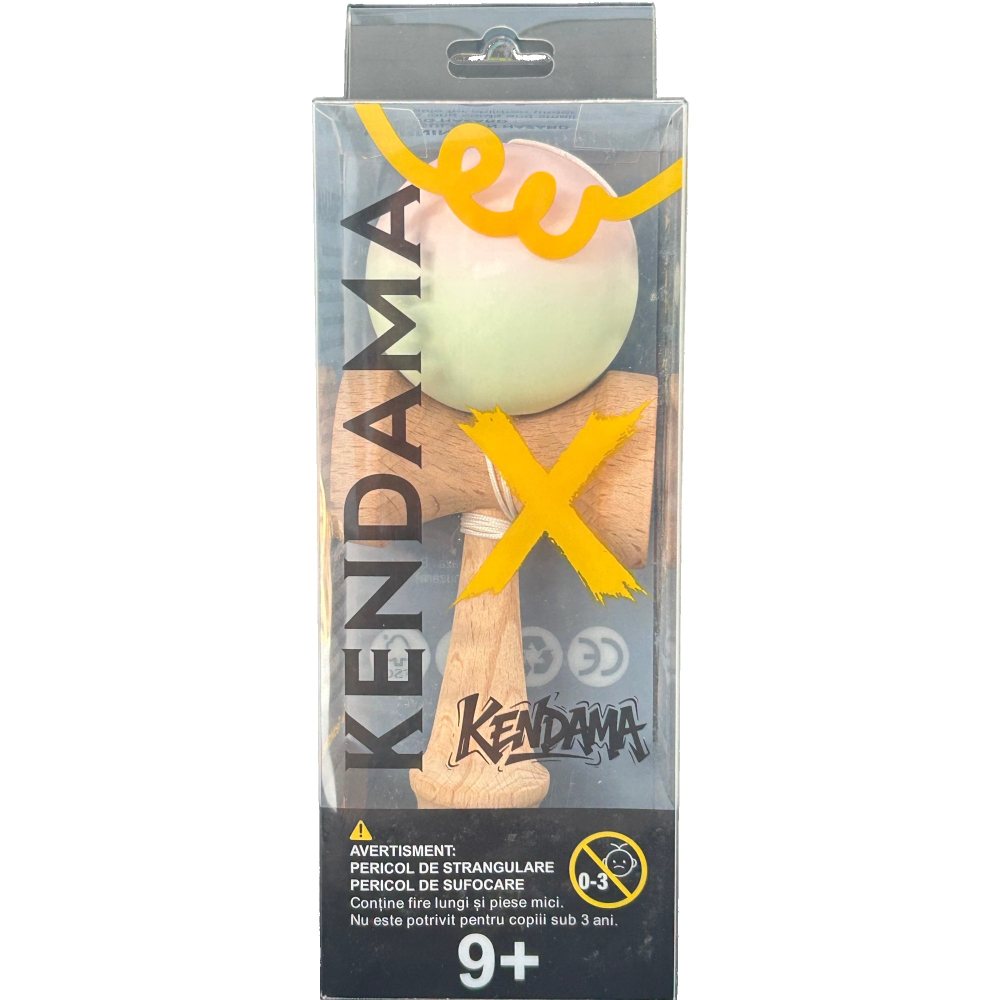Kendama Flippy Profesionala – Lemn, 18 cm, Gradient Roz Deschis/Verde Deschis [2]