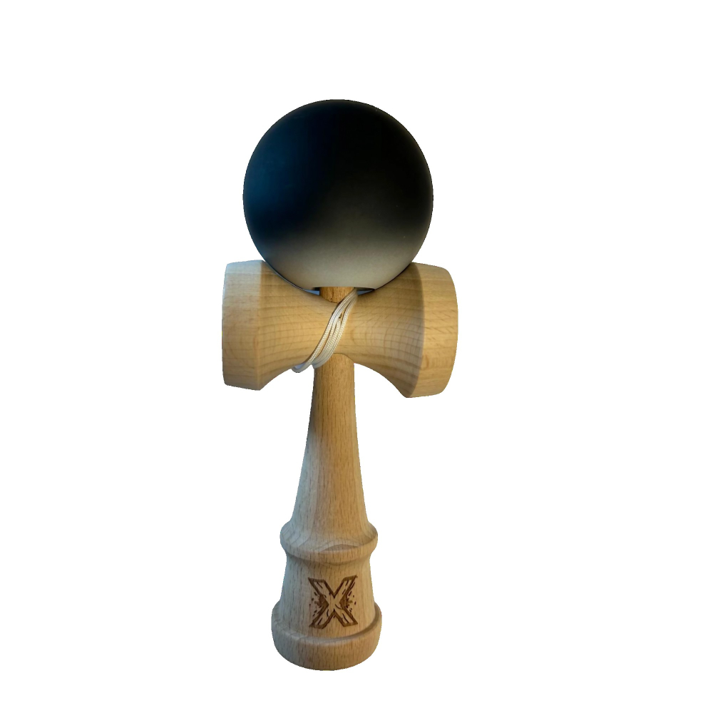 Kendama Flippy X Originala – Lemn, 18 cm, Gradient Alb/Negru, Profesionala [2]