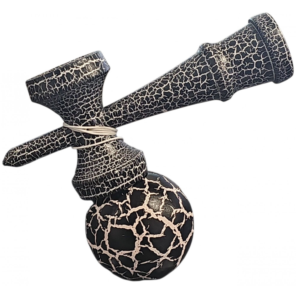 Kendama X Originala Profesionala Flippy Cracked din Lemn 18 cm Negru/Alb [2]