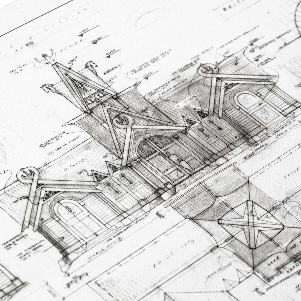 Lord of the Rings Blueprint Art Print The Stable of Edoras 59 x 42 cm [3]