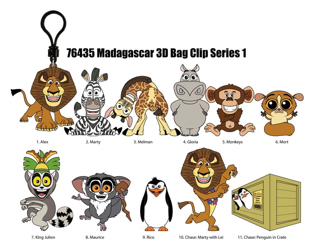 Madagascar 3D Foam Bag Clips Serie 1 Display (24) [3]