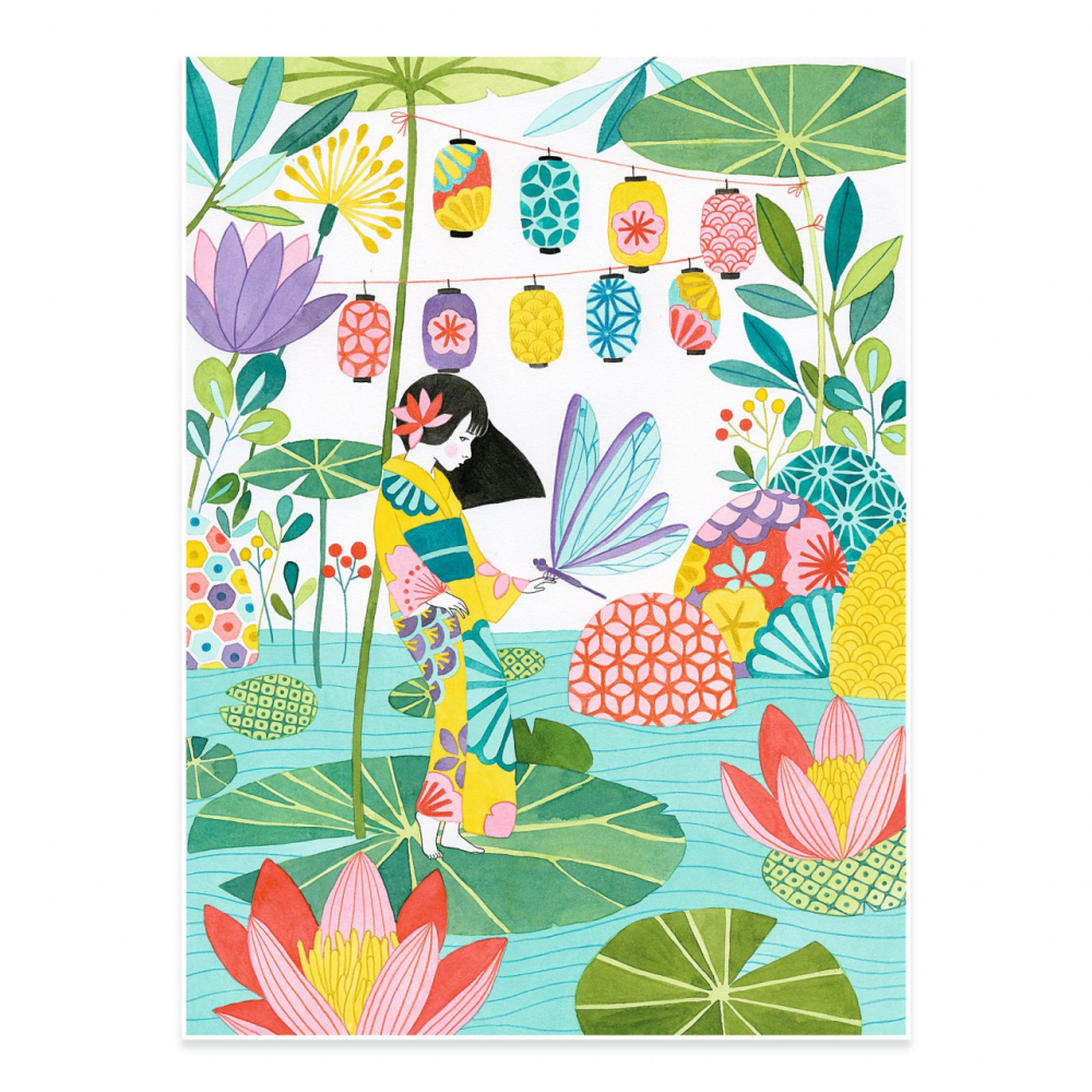 Mapa cu 3 postere de colorat motive japoneze, Djeco [3]