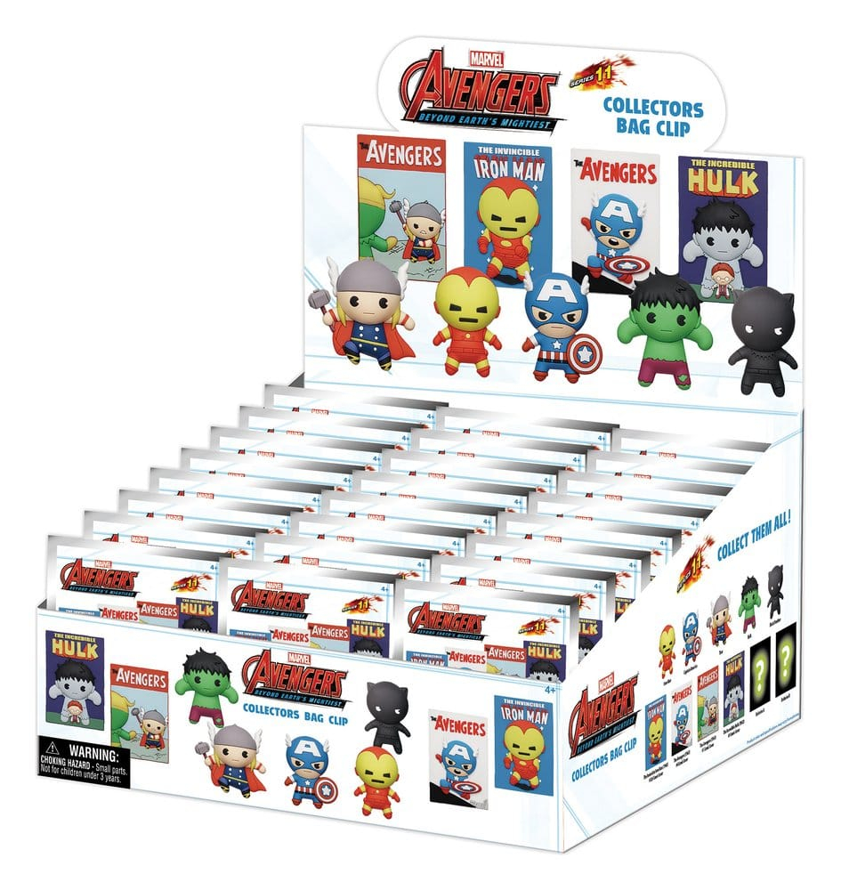 Marvel 3D PVC Bag Clips Series 1 Avengers 60th Comic Covers Blind Bag Display (24) [3]