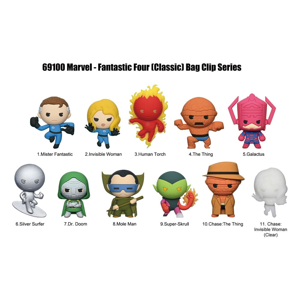 Marvel - Fantastic Four Classic 3D PVC Bag Clips Series 1 Blind Bag Display (24) [2]