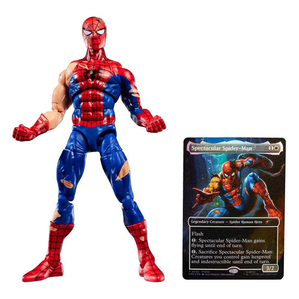 Marvel Legends Battle-Damaged Spider-Man + Magic Foil Card 15 cm [4]