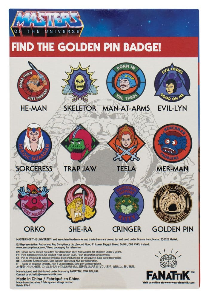 Masters of the Universe Mystery Pin Badges Blind Box Display (12) [11]