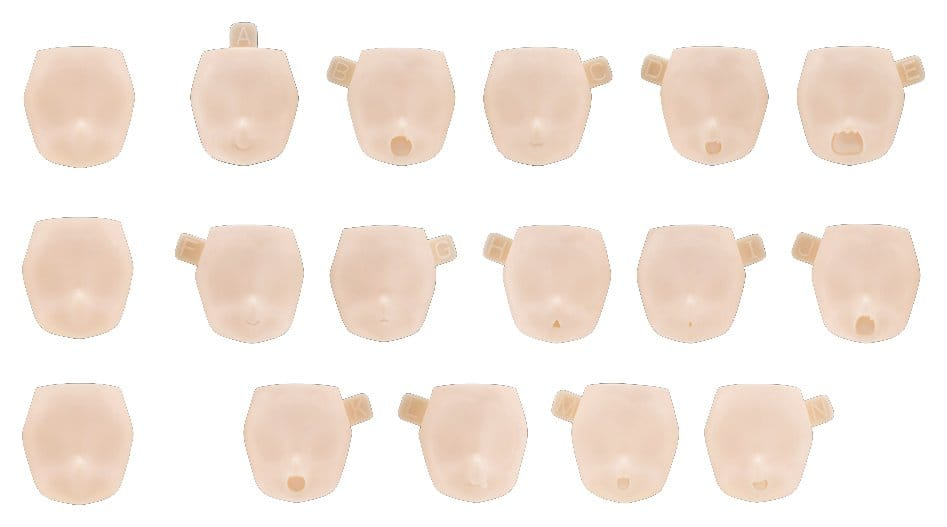 Megami Device M.S.G. Plastic Model Kit 10 Face Set Puni Mofu 01 Skin Color A [1]