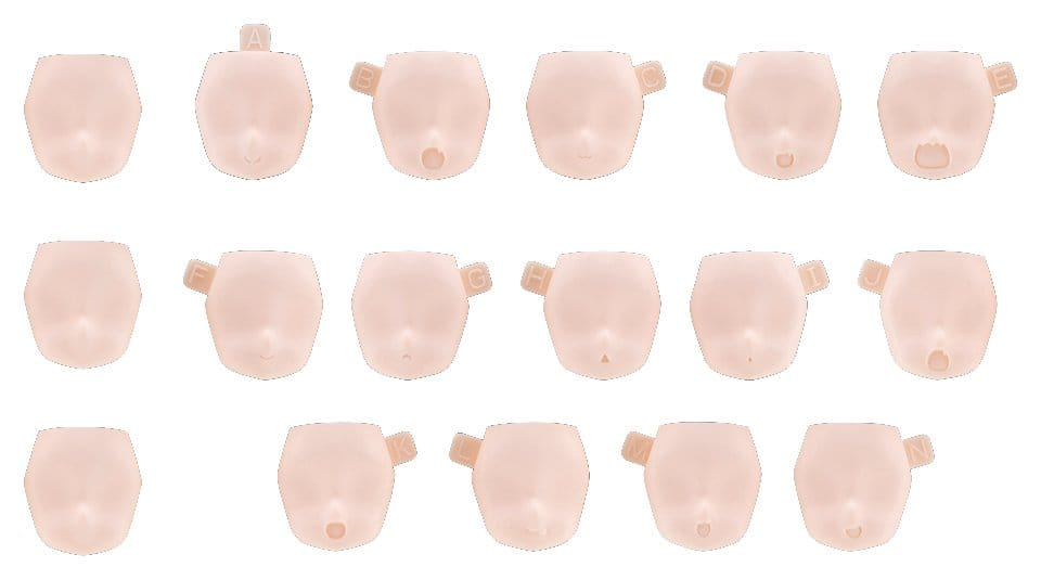 Megami Device M.S.G. Plastic Model Kit 10 Face Set Puni Mofu 01 Skin Color B [1]