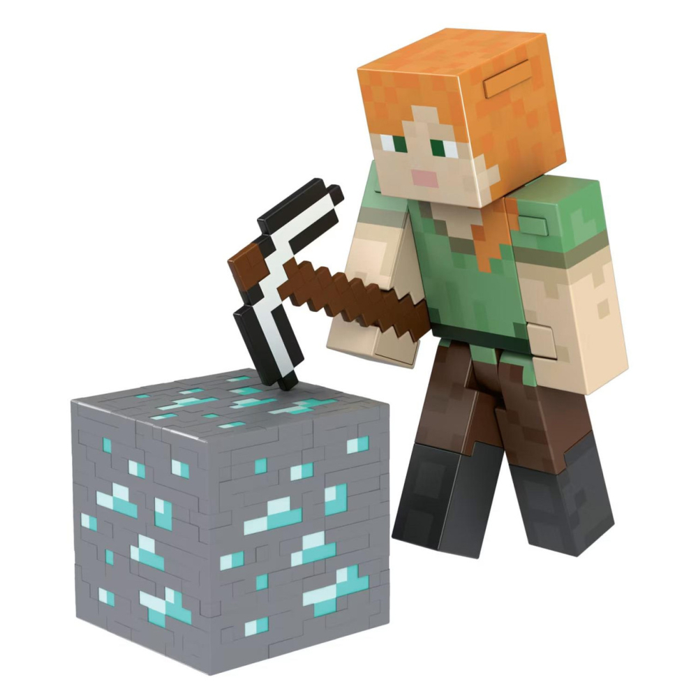 Minecraft Diamond Level Alex 14cm – Figurina Colectibila cu Accesorii Metalice [3]