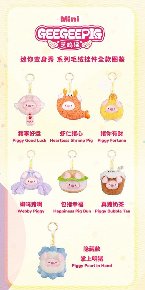 Mini GeeGeePig Plush Keychain Mini Transformations 12 cm Blind Box Display (6) [2]