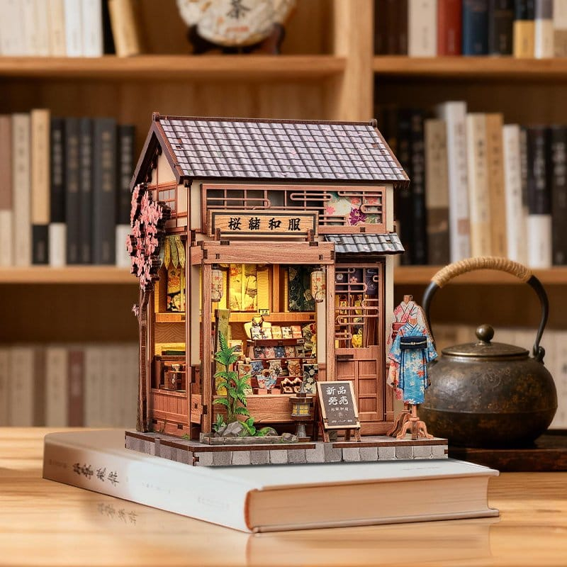 Miniature House Model Kit Sakura O Kimono Shop 19 x 14 cm [21]